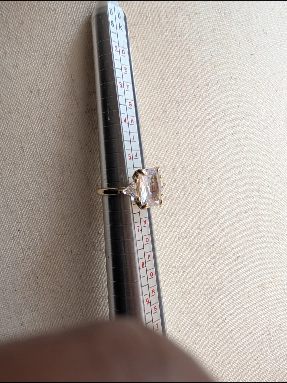 Gold Cubic Zirconia Engagement Ring - Gold Tone Statement